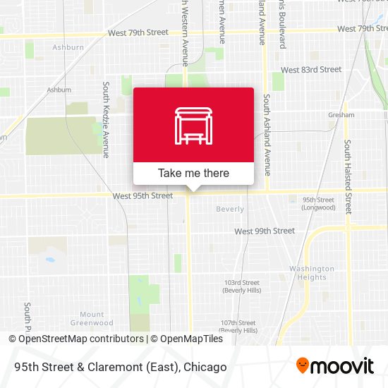 95th Street & Claremont (East) map