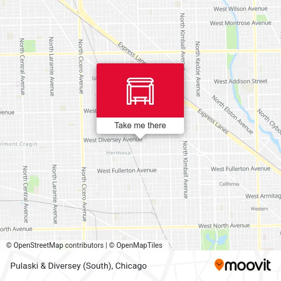 Pulaski & Diversey (South) map