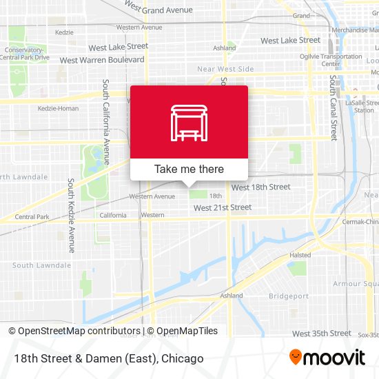 18th Street & Damen (East) map