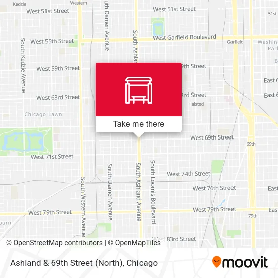 Ashland & 69th Street (North) map