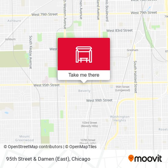 95th Street & Damen (East) map