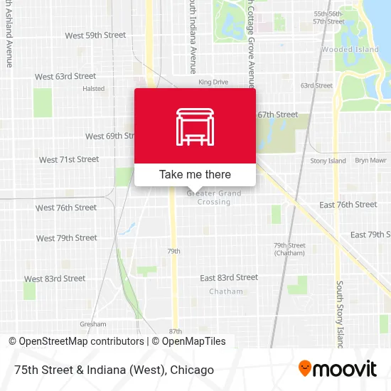75th Street & Indiana (West) map