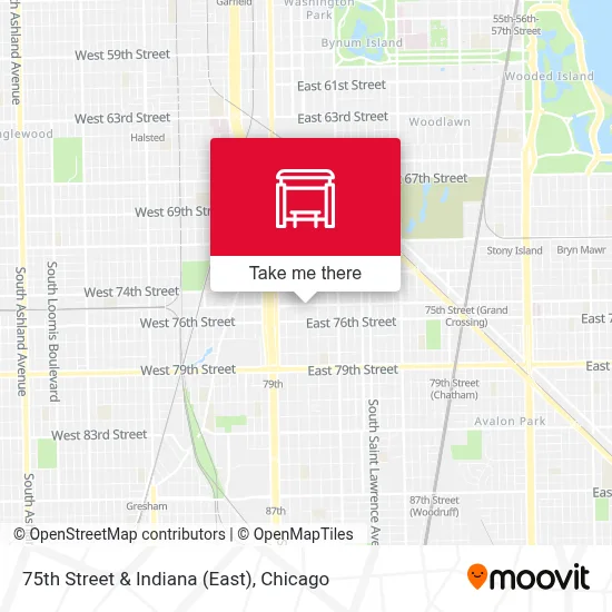 75th Street & Indiana (East) map