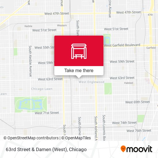 63rd Street & Damen (West) map