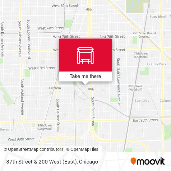 87th Street & 200 West (East) map