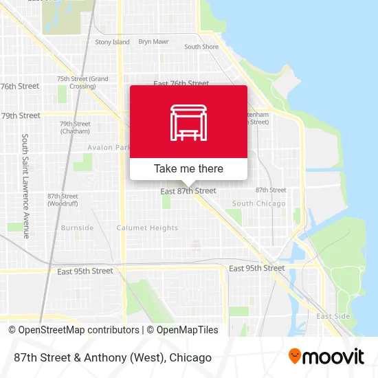 87th Street & Anthony (West) map
