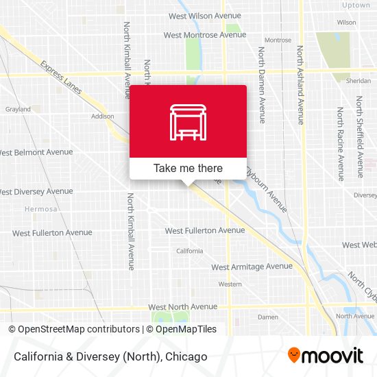 Mapa de California & Diversey (North)