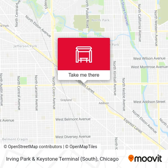 Mapa de Irving Park & Keystone Terminal (South)