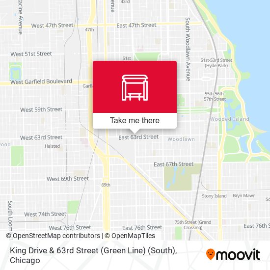 Mapa de King Drive & 63rd Street (Green Line) (South)