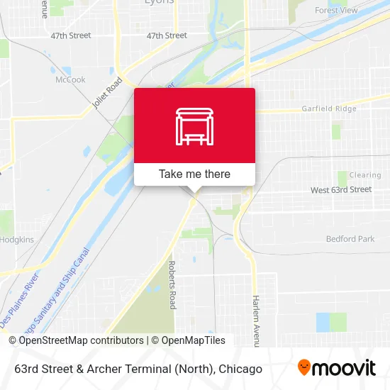 63rd Street & Archer Terminal (North) map