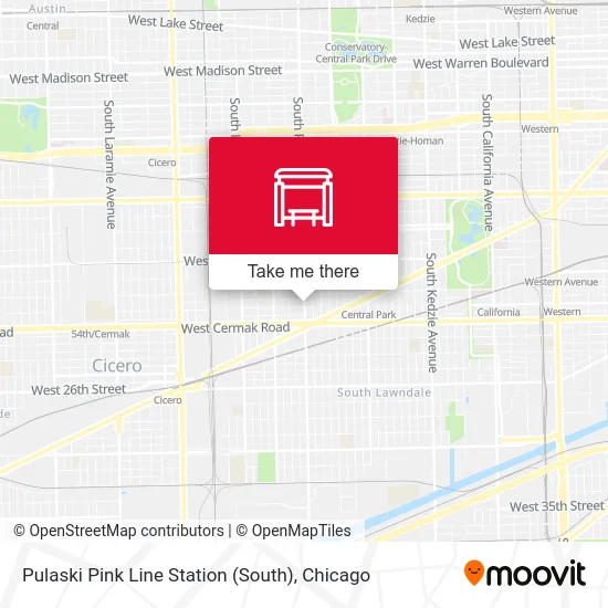 Pulaski Pink Line Station (South) map
