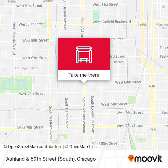 Ashland & 69th Street (South) map