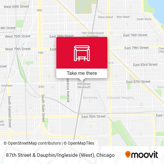 87th Street & Dauphin / Ingleside (West) map