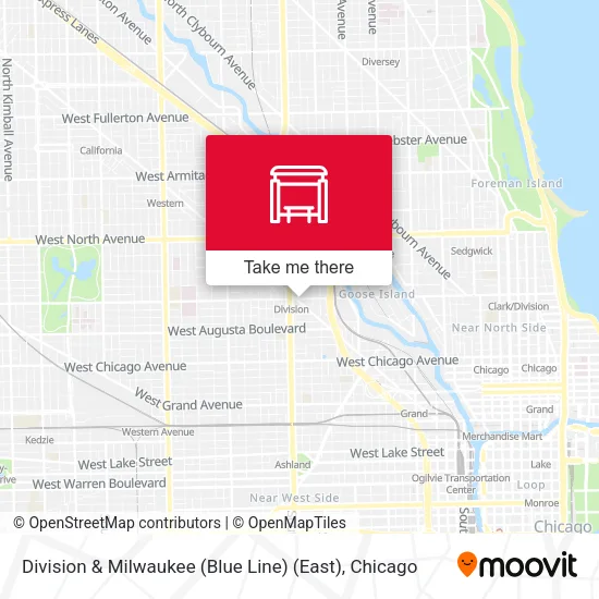 Division & Milwaukee (Blue Line) (East) map