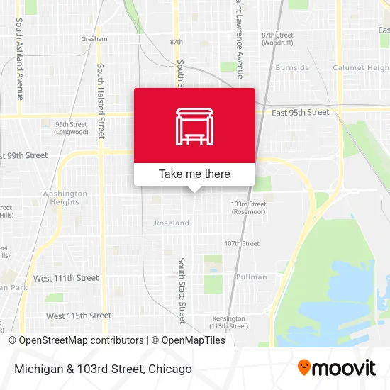 Michigan & 103rd Street map
