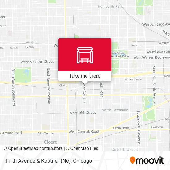 Fifth Avenue & Kostner (Ne) map