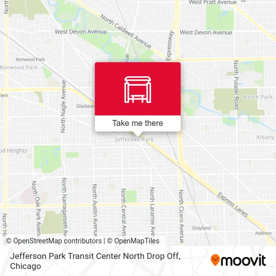 Jefferson Park Transit Center North Drop Off map