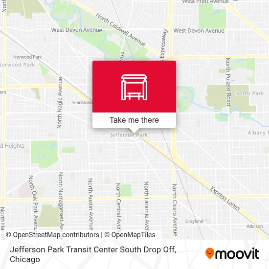 Jefferson Park Transit Center South Drop Off map