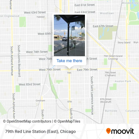 79th Red Line Station (East) map