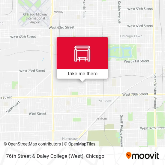 76th Street & Daley College (West) map