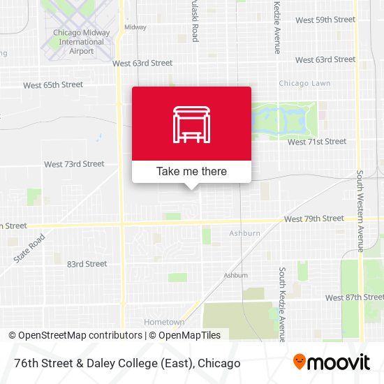 76th Street & Daley College (East) map