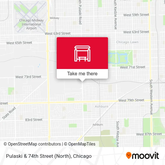 Pulaski & 74th Street (North) map
