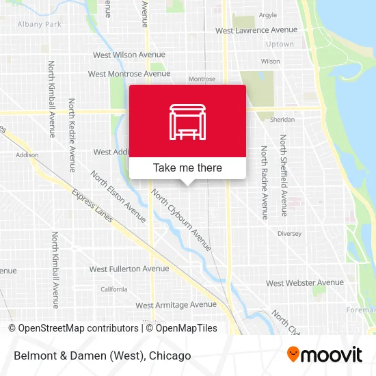 Belmont & Damen (West) map