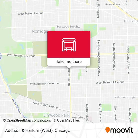 Addison & Harlem (West) map