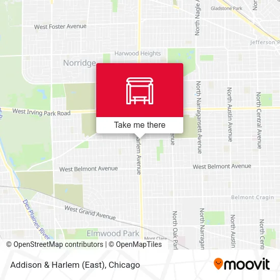 Addison & Harlem (East) map
