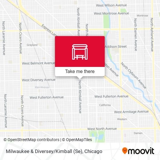 Milwaukee & Diversey / Kimball (Se) map