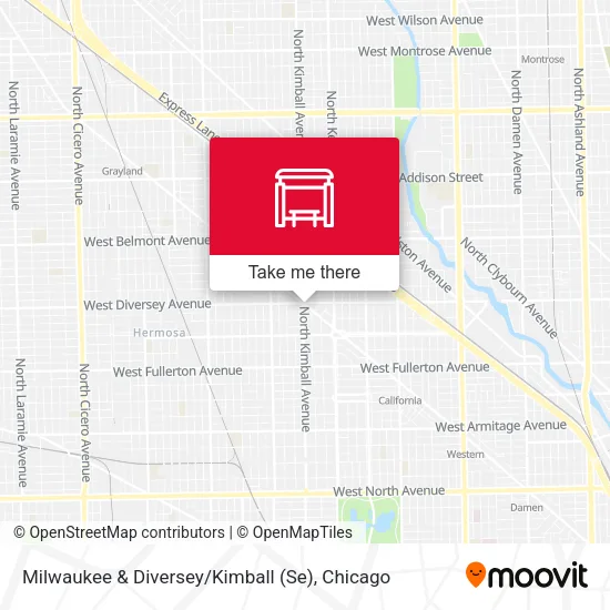 Mapa de Milwaukee & Diversey / Kimball (Se)