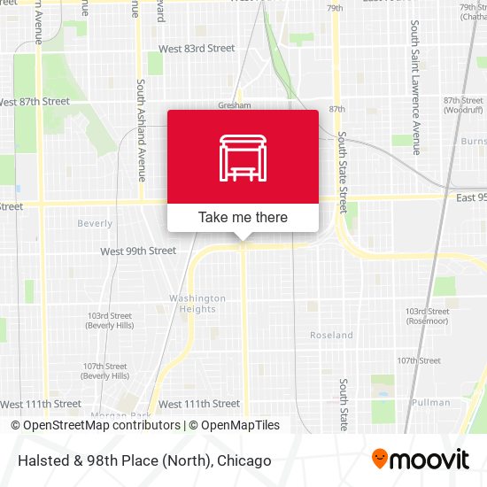 Halsted & 98th Place (North) map