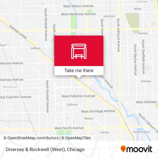 Diversey & Rockwell (West) map