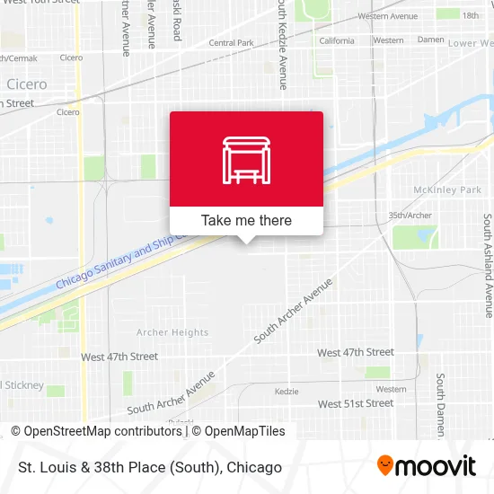 St. Louis & 38th Place (South) map