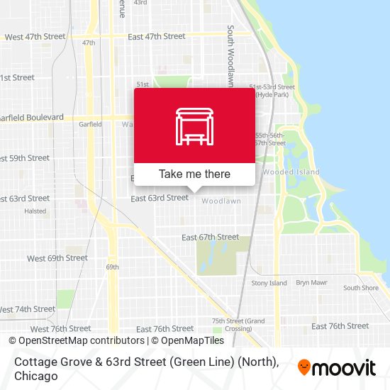 Mapa de Cottage Grove & 63rd Street (Green Line) (North)