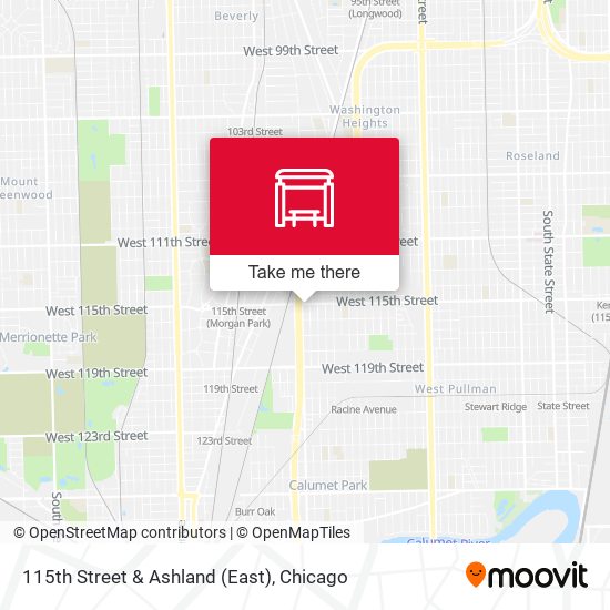 115th Street & Ashland (East) map