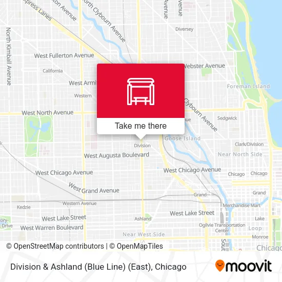 Division & Ashland (Blue Line) (East) map