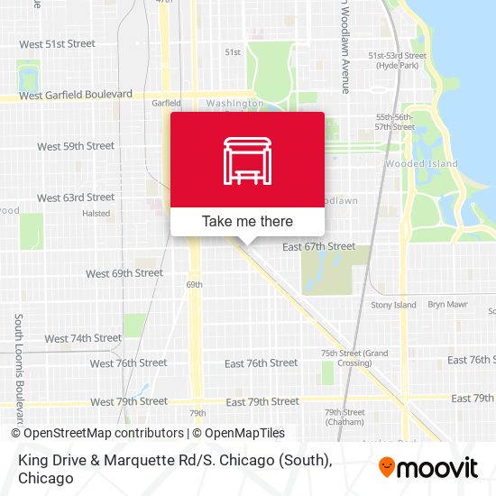 King Drive & Marquette Rd / S. Chicago (South) map