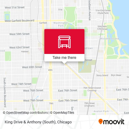 King Drive & Anthony (South) map
