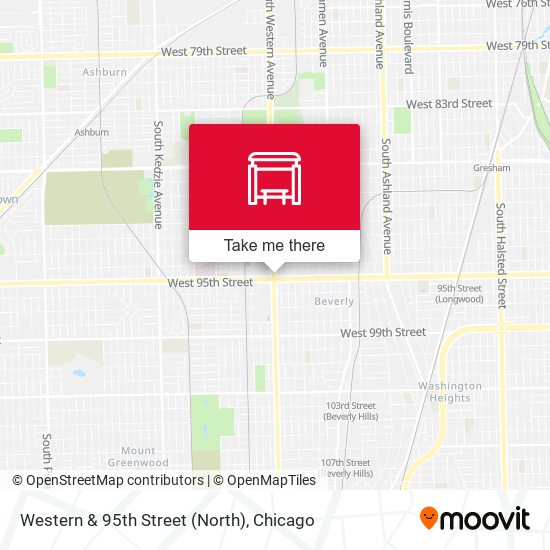 Western & 95th Street (North) map