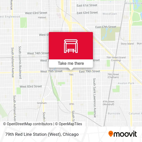 79th Red Line Station (West) map