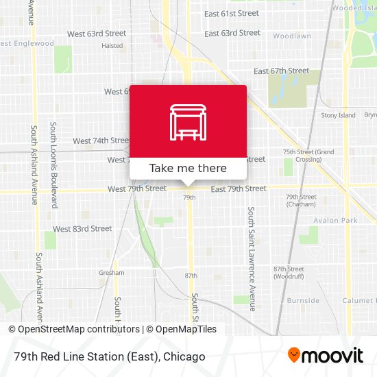 79th Red Line Station (East) map
