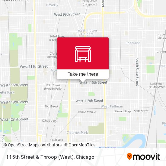 115th Street & Throop (West) map