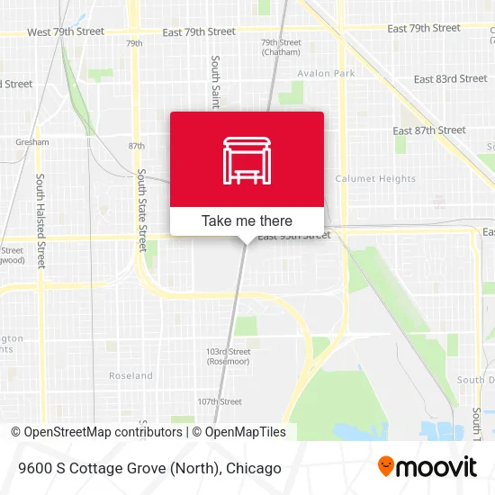 9600 S Cottage Grove (North) map