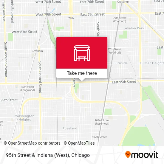 95th Street & Indiana (West) map