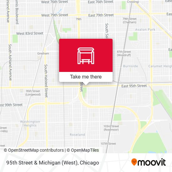 95th Street & Michigan (West) map