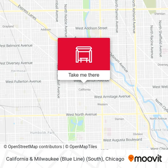 California & Milwaukee (Blue Line) (South) map