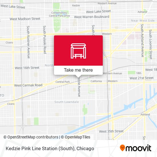 Kedzie Pink Line Station (South) map