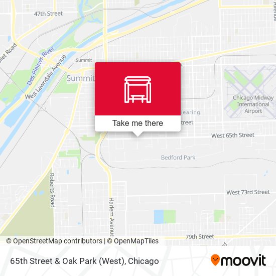 65th Street & Oak Park (West) map