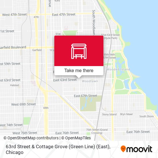 Mapa de 63rd Street & Cottage Grove (Green Line) (East)